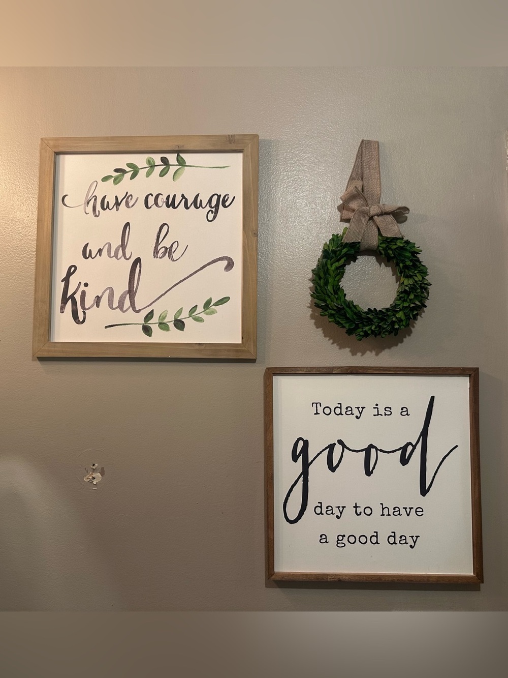 Framed 'Have Courage and Be Kind' Wall Art - White & Green